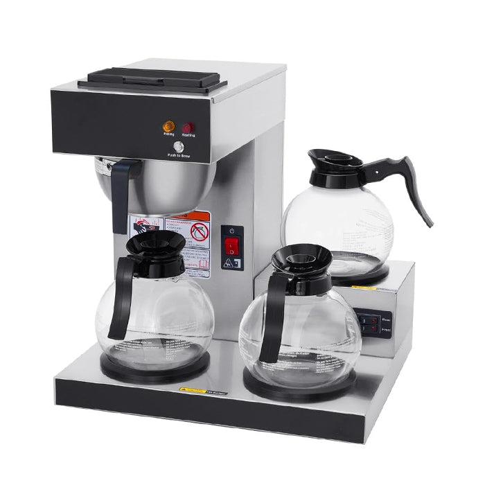 SYBO Commercial Drip Coffee Maker with 3 Glass Carafes and Warmers