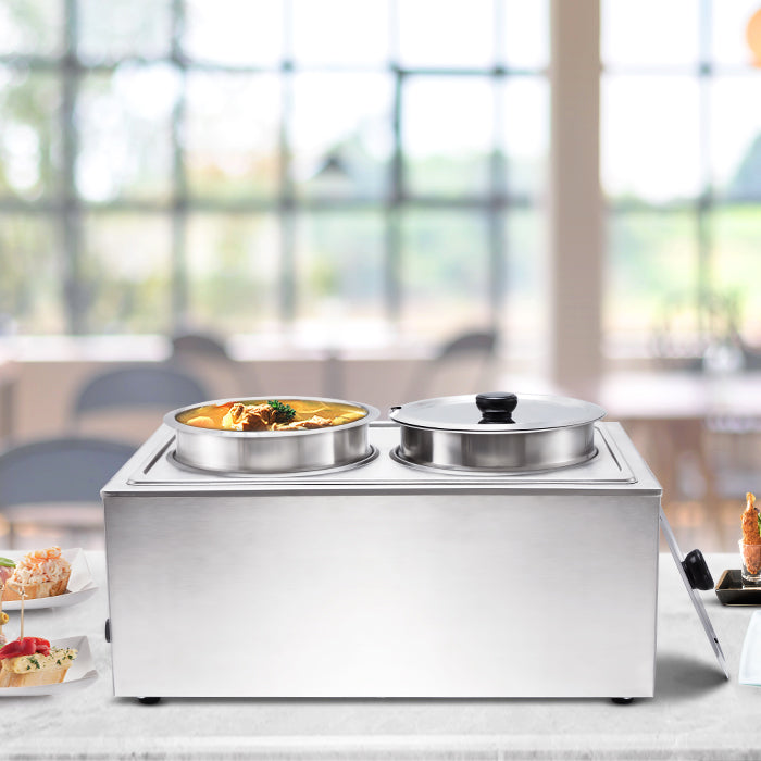 SYBO Buffet Food Warmer 2 Round Pots with/without Tap