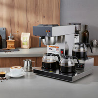 SYBO 12-Cup Drip Coffee Maker with 3 Glass Carafes and Warmers