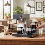 SYBO 12-Cup Drip Coffee Maker with 3 Glass Carafes and Warmers