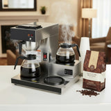 SYBO 12-Cup Drip Coffee Maker with 3 Glass Carafes and Warmers