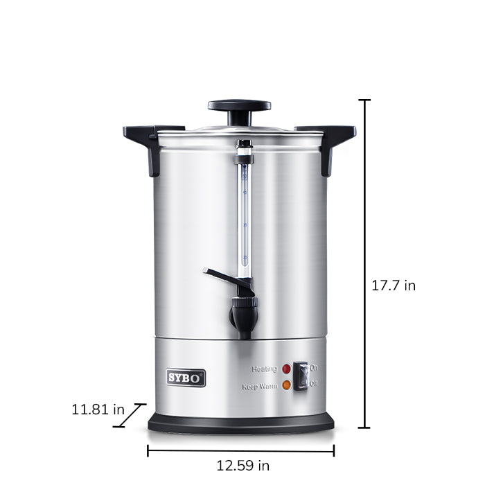 SYBO Premium Stainless Steel 50/100 Cup Commercial Coffee Urn 100 Cups
