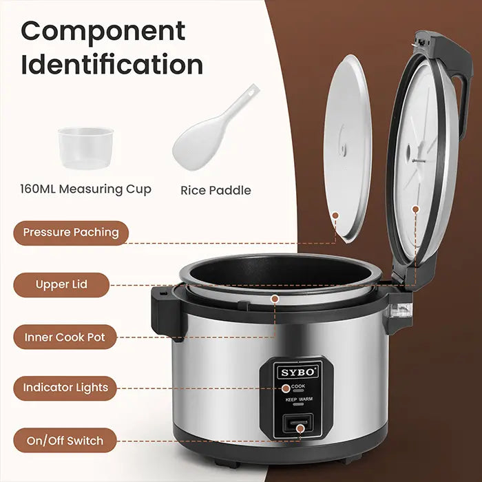 SYBO Commercial Grade Rice Cooker 60 Cup, 15 L