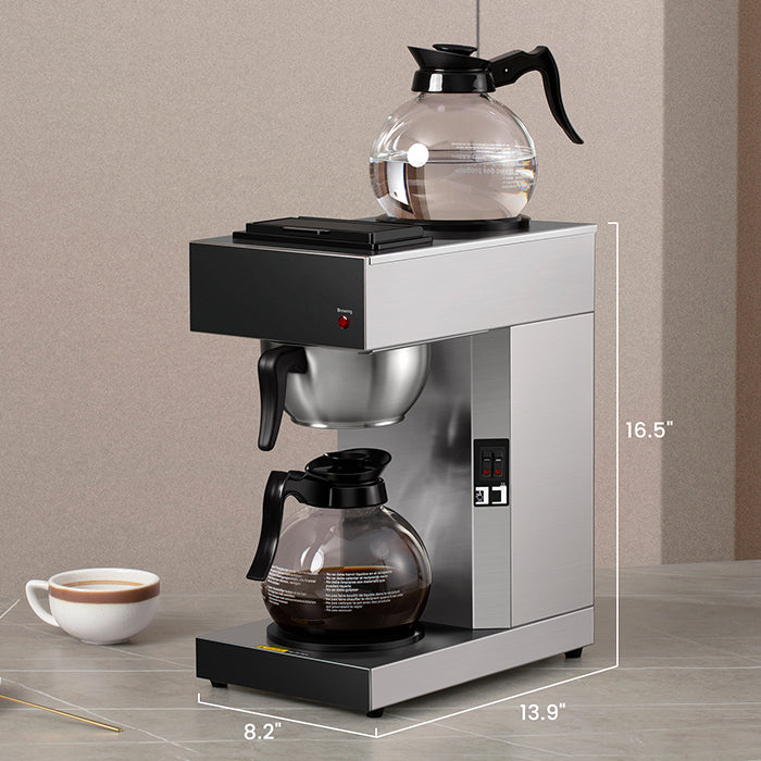 SYBO Commercial Drip Coffee Maker with 2 Glass Carafes and Warmers
