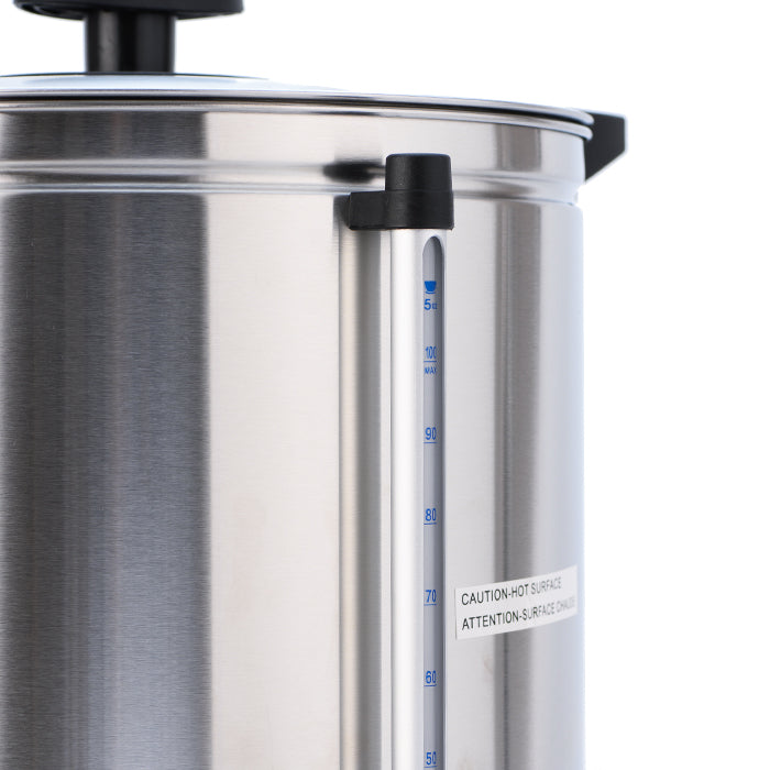 50 Cup Commercial Coffee Urn - Stainless Steel Silver