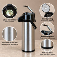 SYBO Commercial Drip Coffee Maker with 2.2 Liter Airpot, Pour-Over & Water Line Brewer