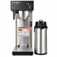 SYBO Commercial Drip Coffee Maker with 2.2 Liter Airpot, Pour-Over & Water Line Brewer