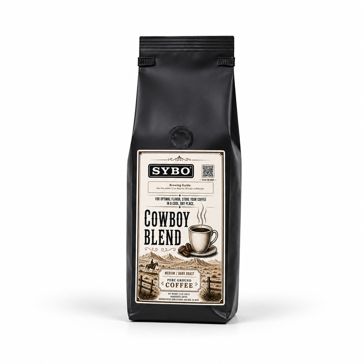 SYBO Freshly Roasted Coffee Beans – Medium/Dark Roast, Rich & Smooth Ground Coffee Blend