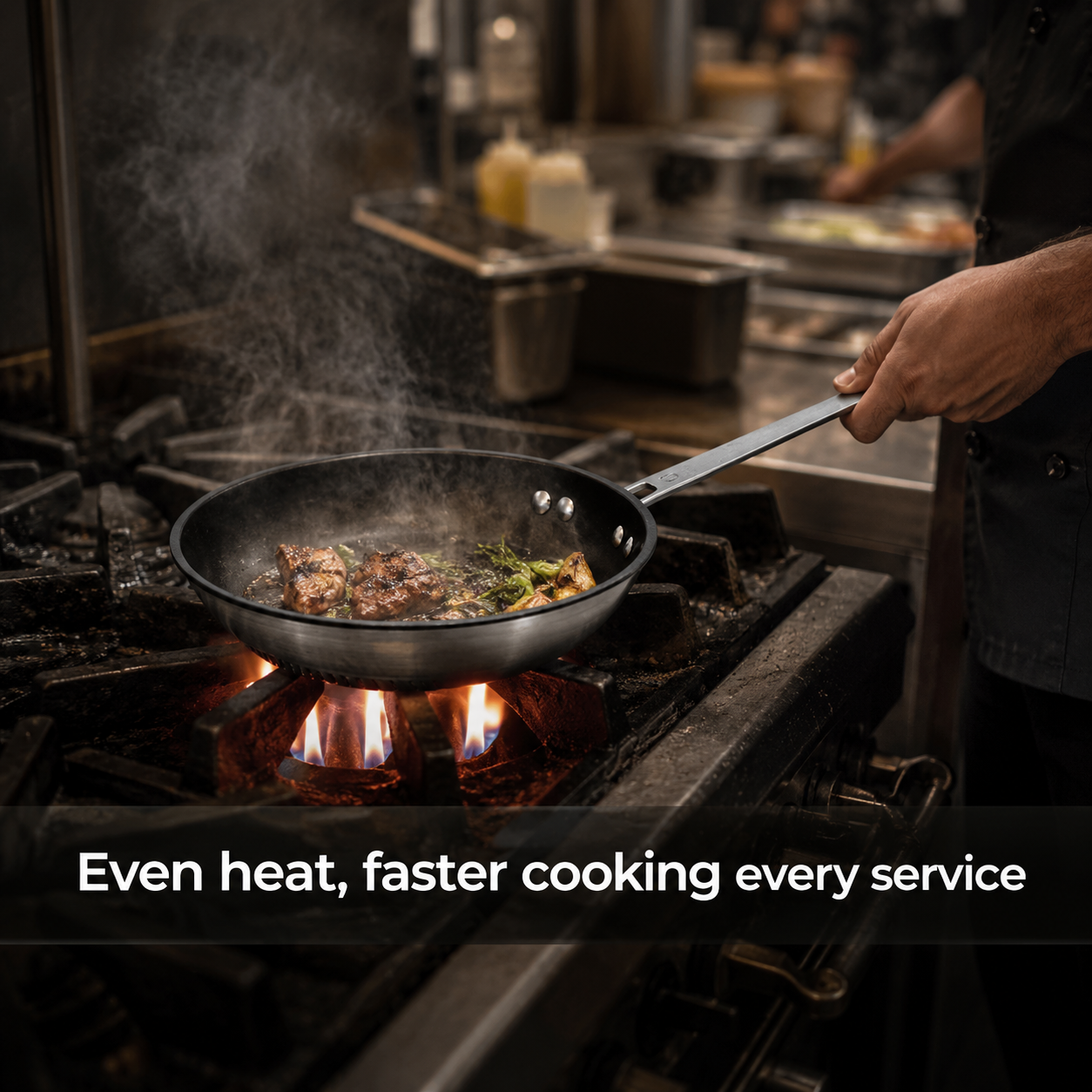 Turbo Fry Pan in commercial use — Even heat, faster cooking every service