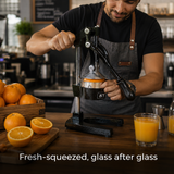 SYBO Manual Citrus Juicer in commercial use — Fresh-squeezed, glass after glass