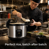 SYBO Commercial Grade Rice Cooker in commercial use — Perfect rice, batch after batch