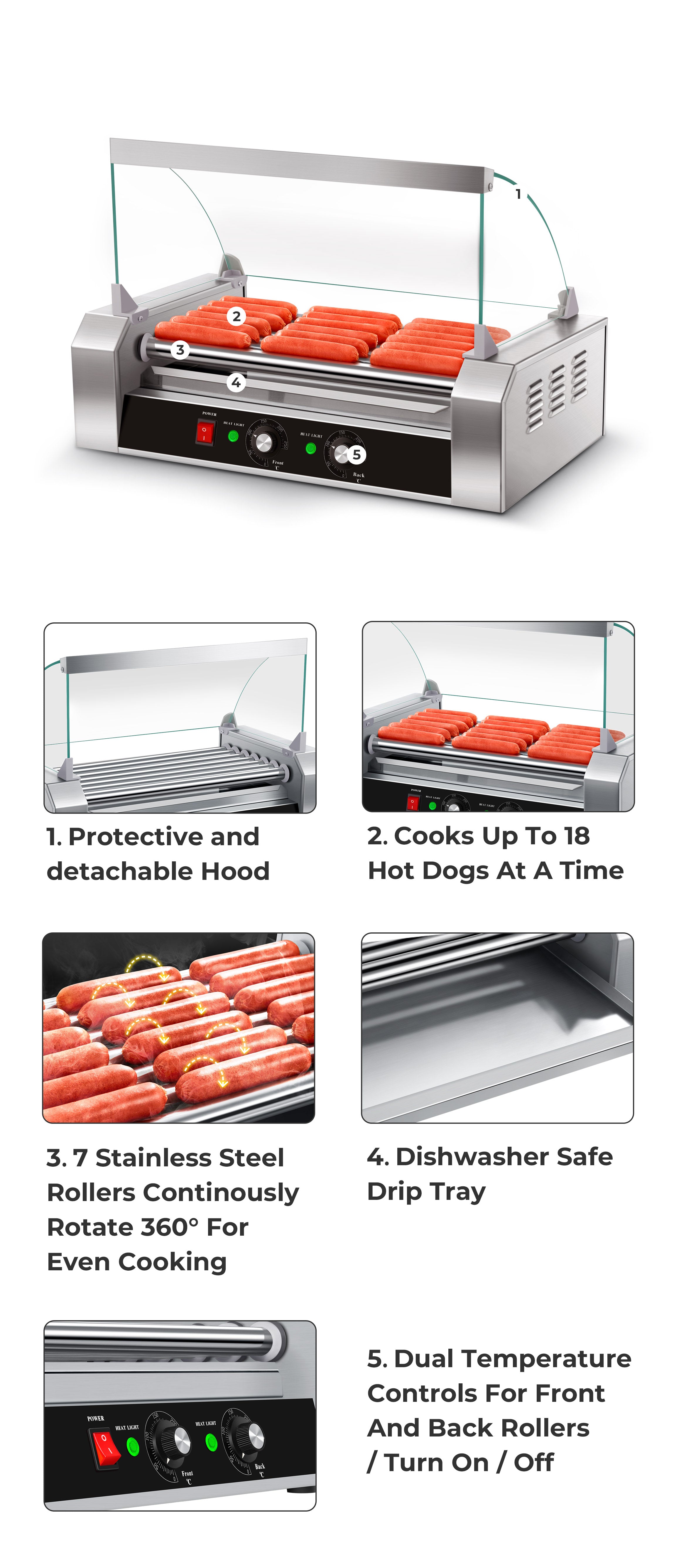 SYBO Electric Hot Dog Roller Grill Commercial Grade – SYBO