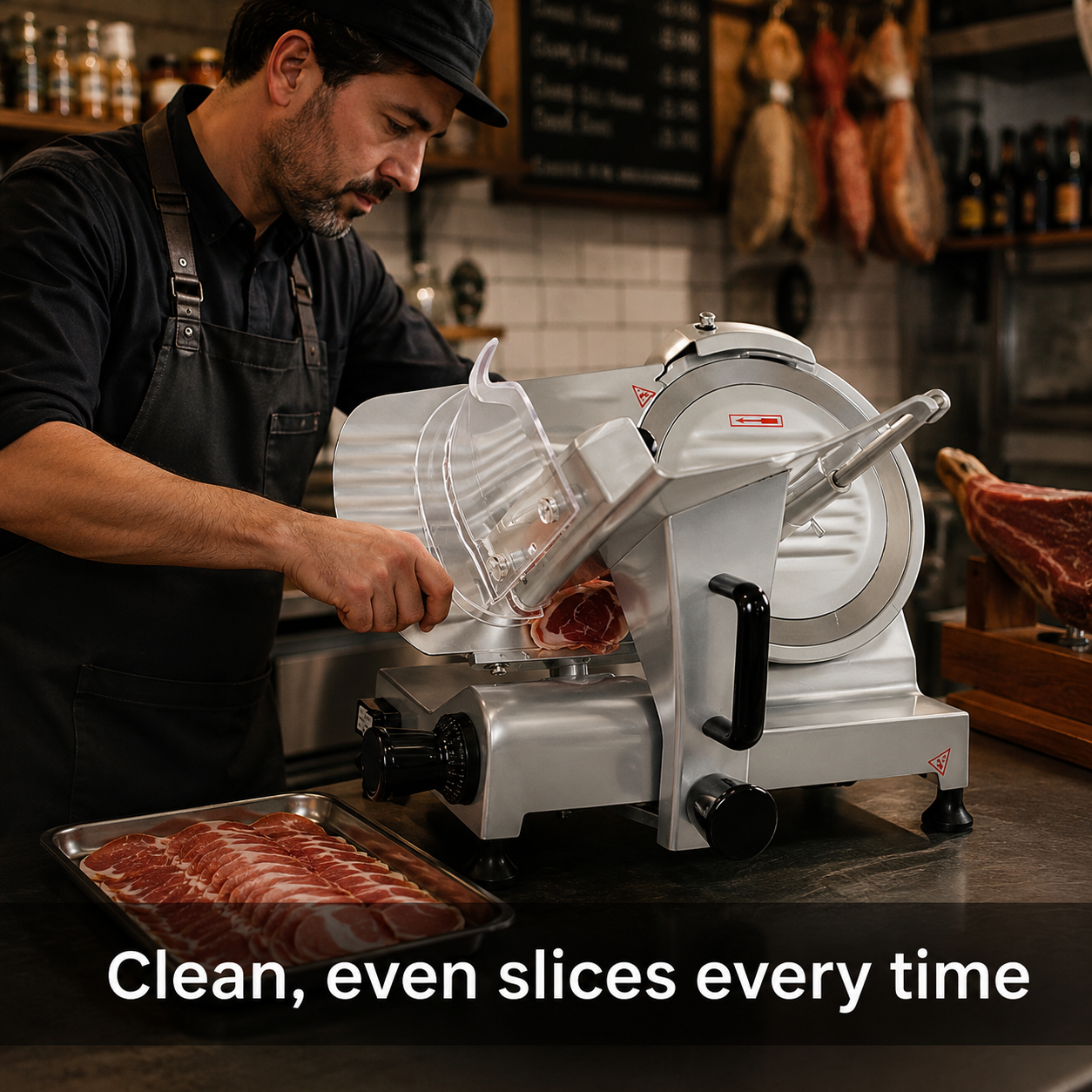 SYBO  | Heavy-Duty Food Slicing Machine in commercial use — Clean, even slices every time