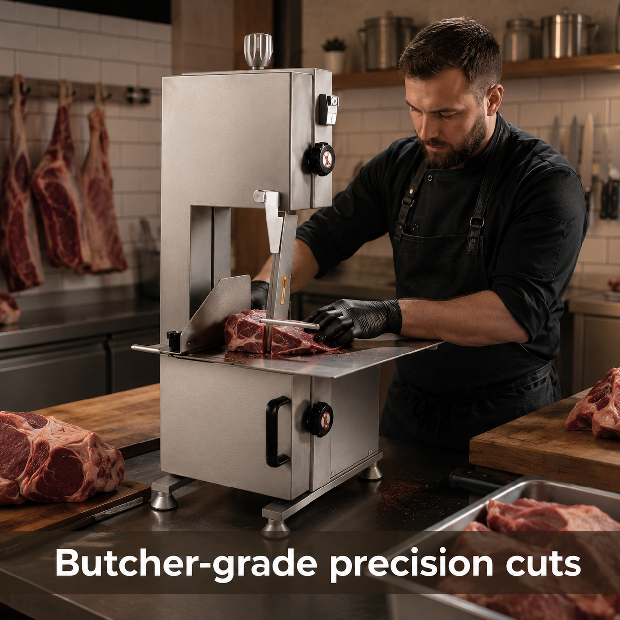 SYBO Bone Saw Commercial Kitchen Equipment | Heavy-Duty Meat & Bone Cutting Machine in commercial use — Butcher-grade precision cuts