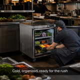 SYBO Commercial Under-Counter Refrigerator in commercial use — Cold, organized, ready for the rush