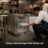 SYBO Commercial Under-Counter Freezer in commercial use — Deep-cold storage that keeps up