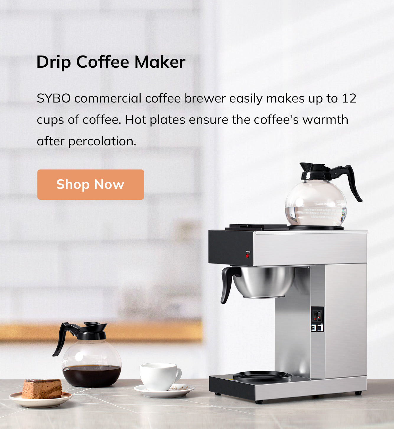 SYBO 12 Cup Commercial Drip Coffee Maker Review, Good quality, makes great  coffee and a lot of it to 